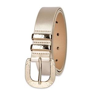 Elegant Tan Belt with Gold Buckle